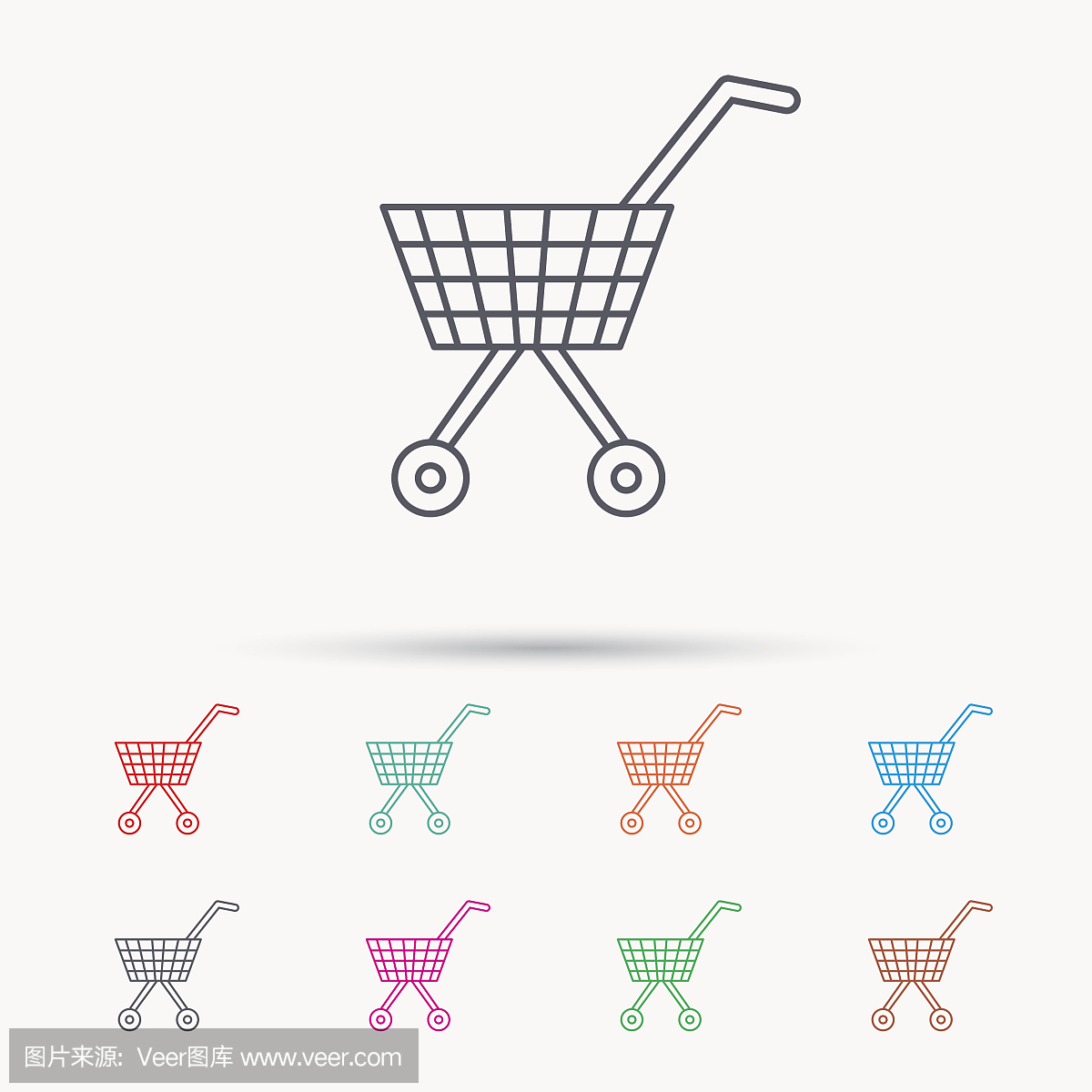 購物車圖標(biāo)。市場購買的跡象。